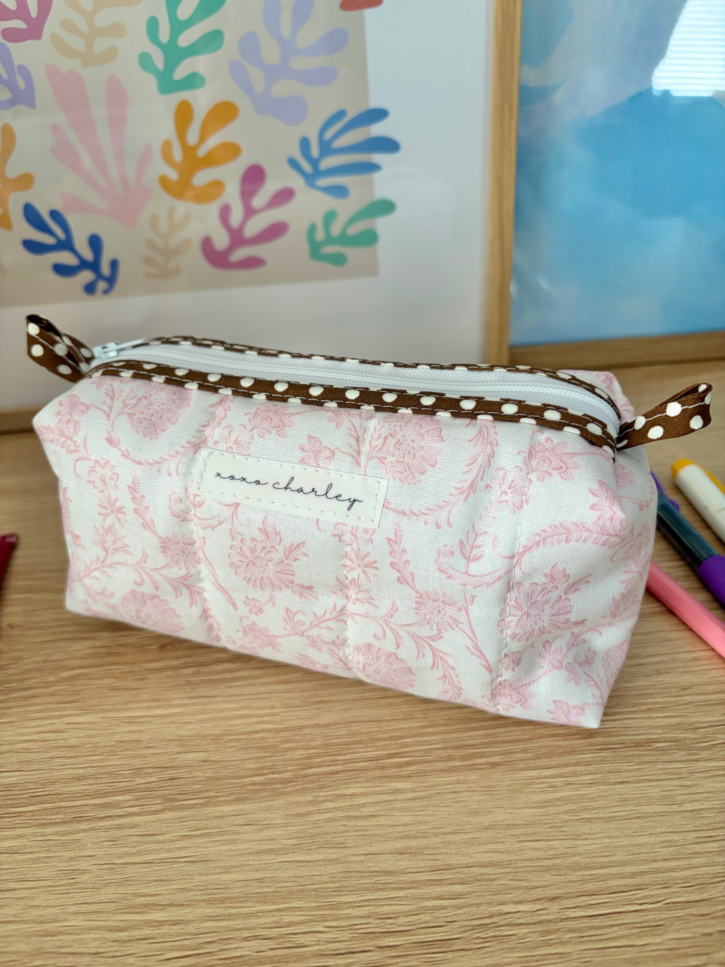 The Vintage Pink Colorblock Bag - Brown/Purple Gingham