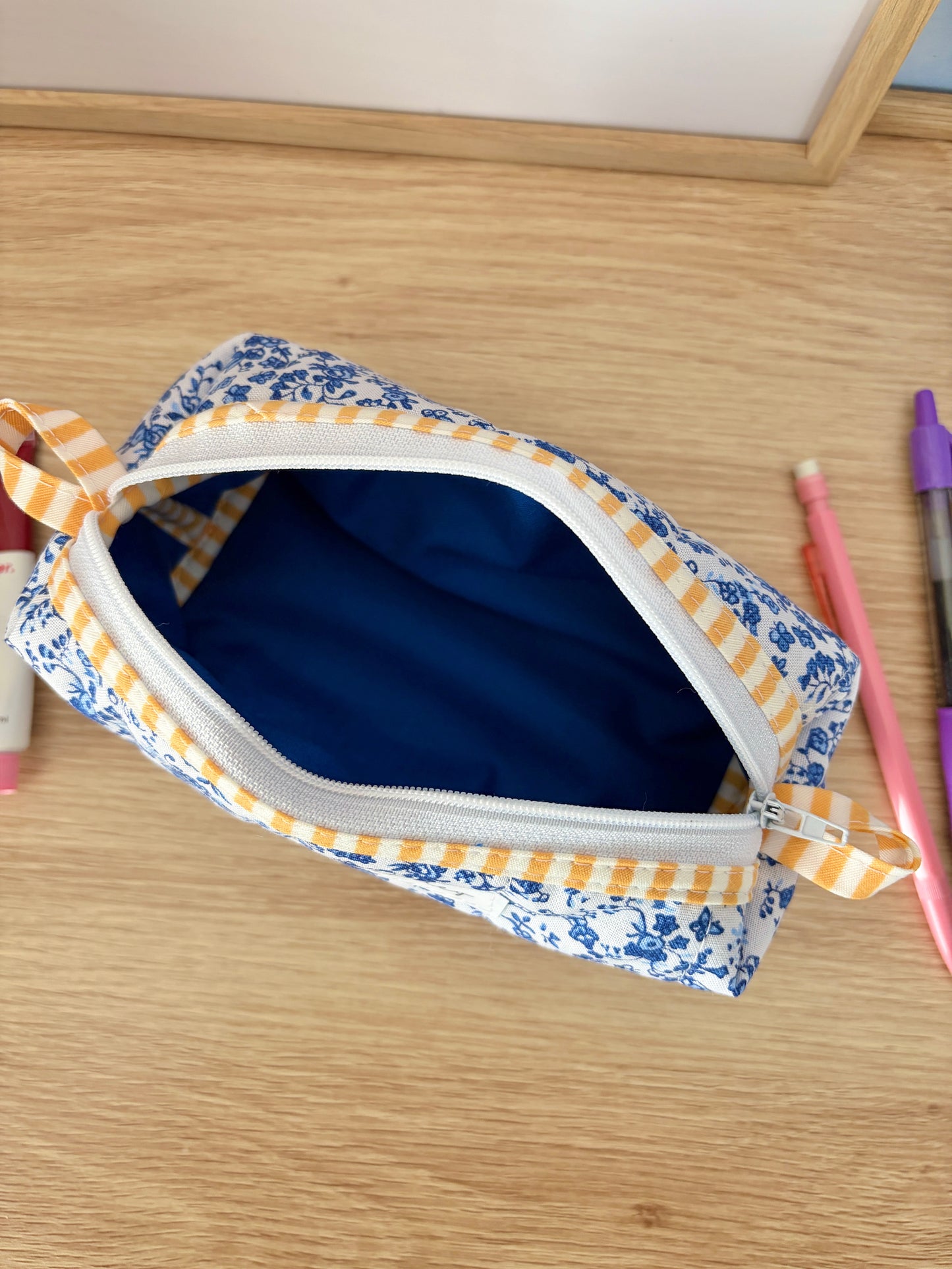 The Royal Blue Floral Colorblock Bag - Yellow/Blue