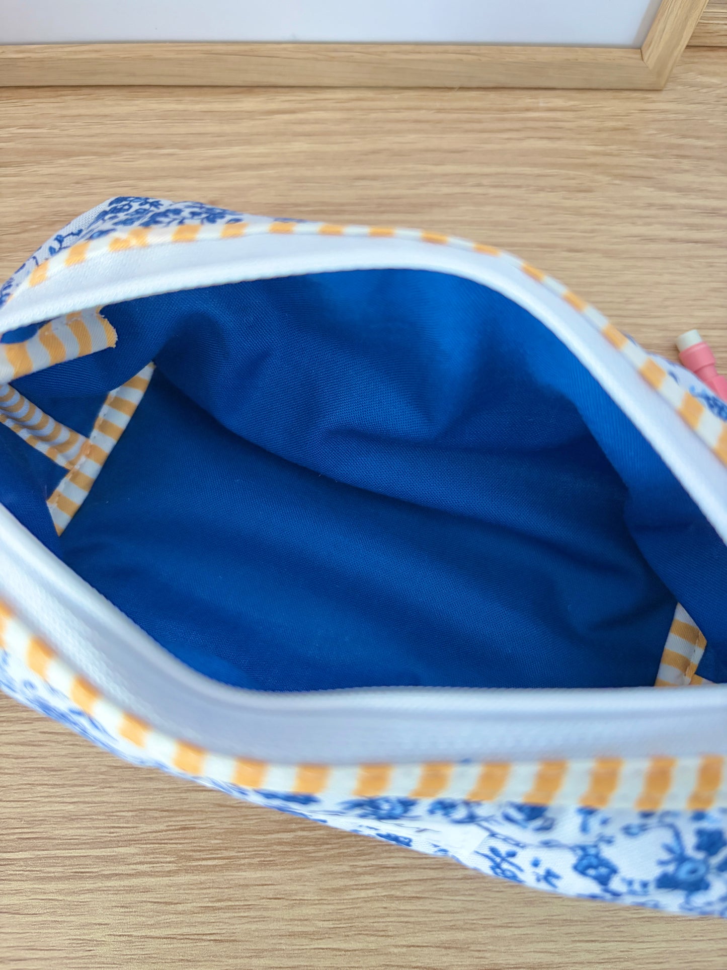 The Royal Blue Floral Colorblock Bag - Yellow/Blue