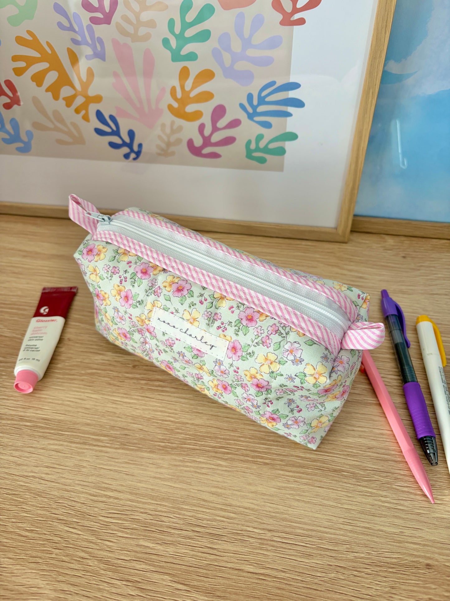 The Primrose Colorblock Bag - Pink/Green Gingham