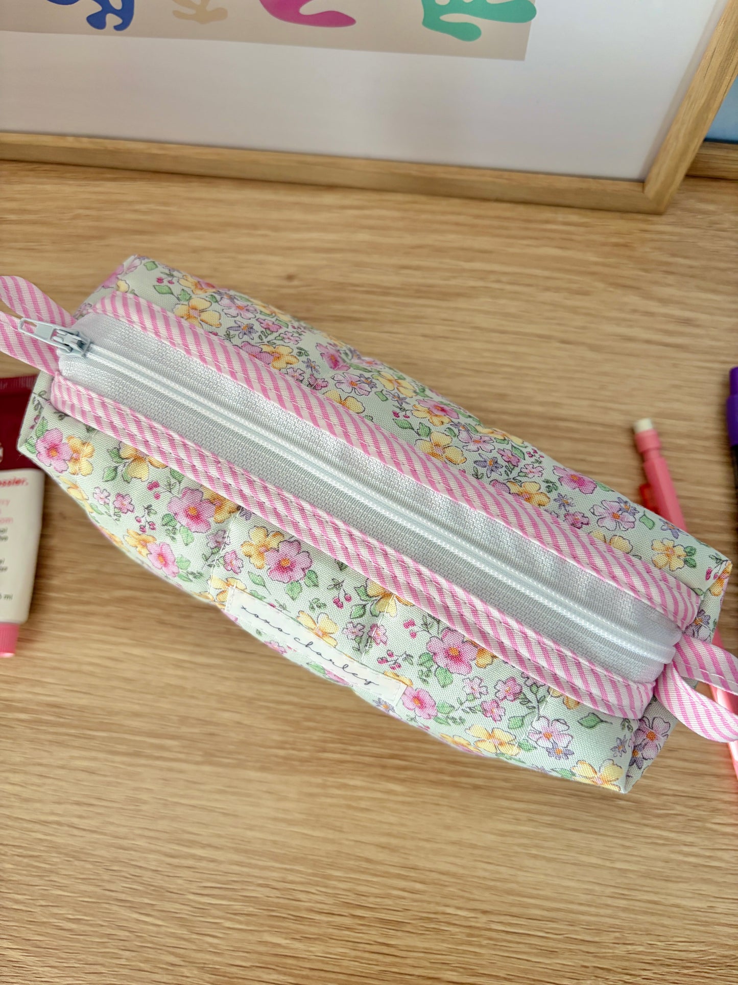The Primrose Colorblock Bag - Pink/Green Gingham