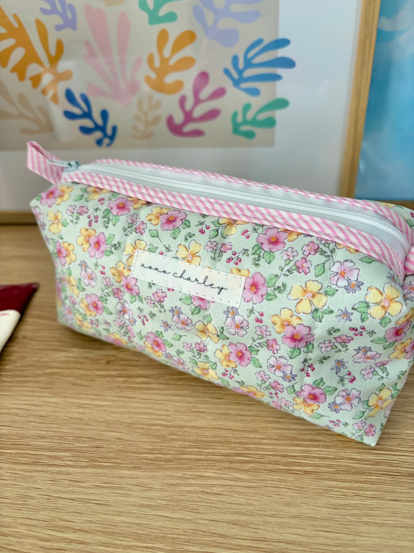The Primrose Colorblock Bag - Pink/Green Gingham