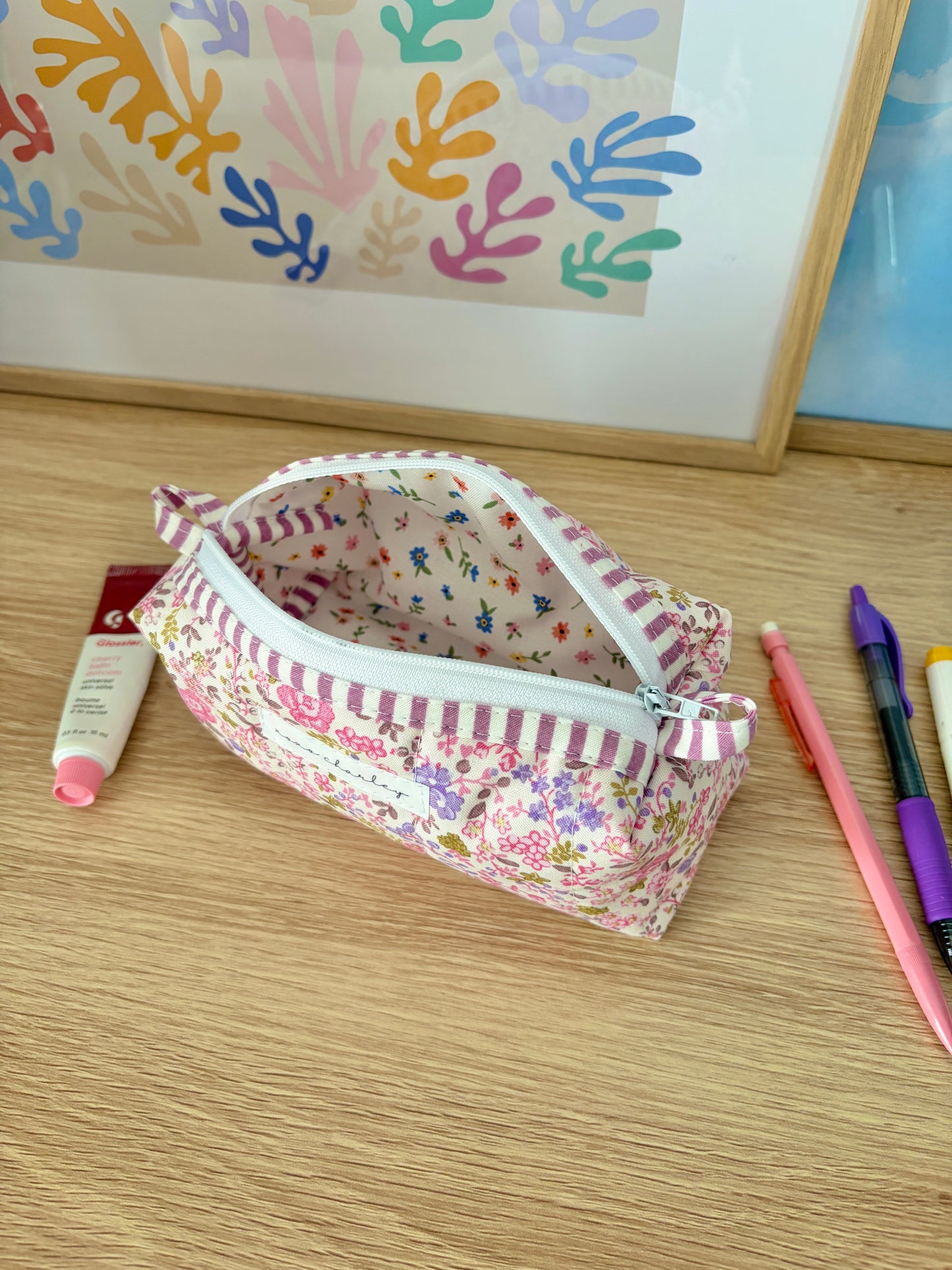 The Ditsy Picnic Pink Colorblock Bag - Purple/Mini Flowers