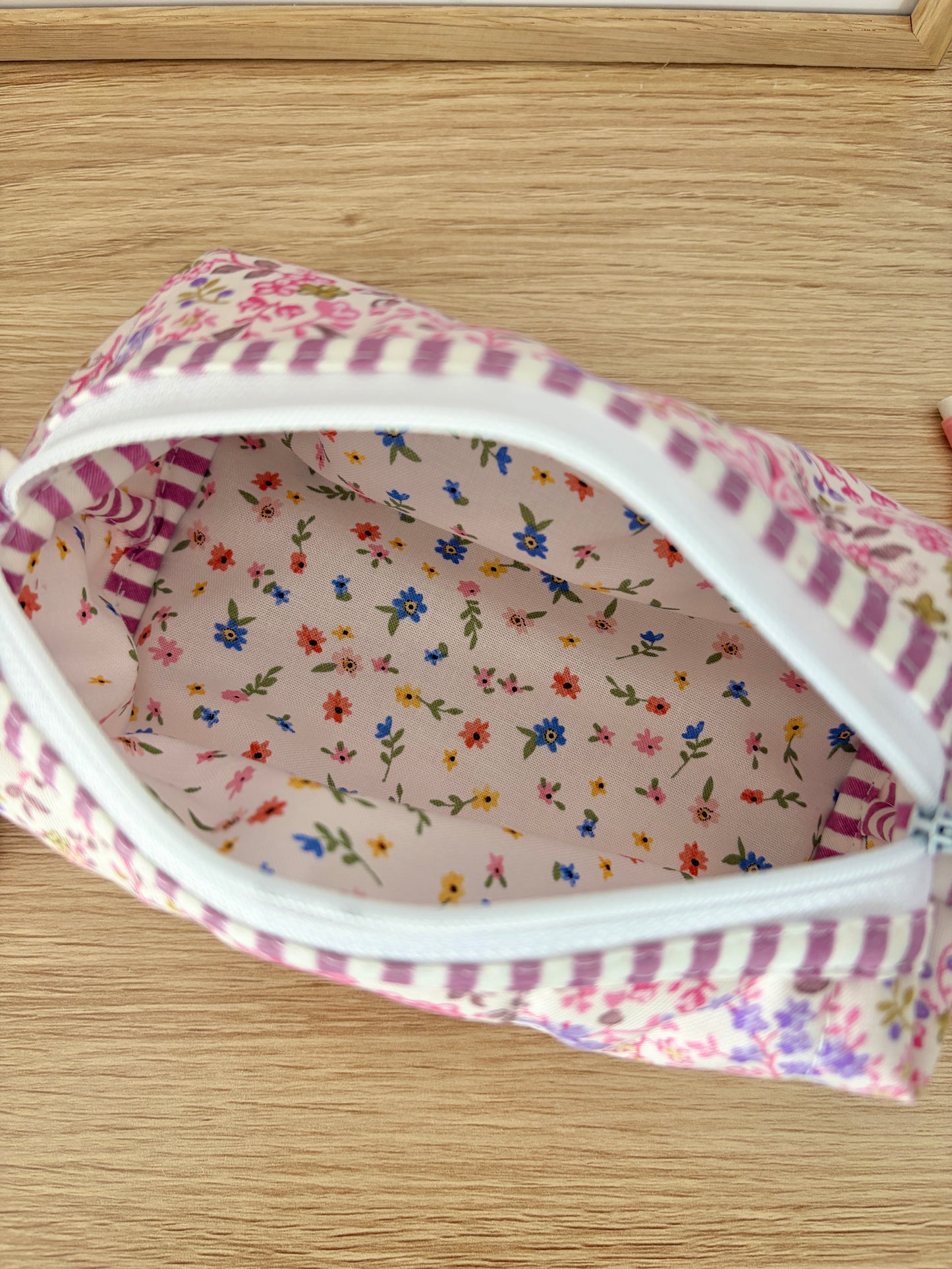 The Ditsy Picnic Pink Colorblock Bag - Purple/Mini Flowers
