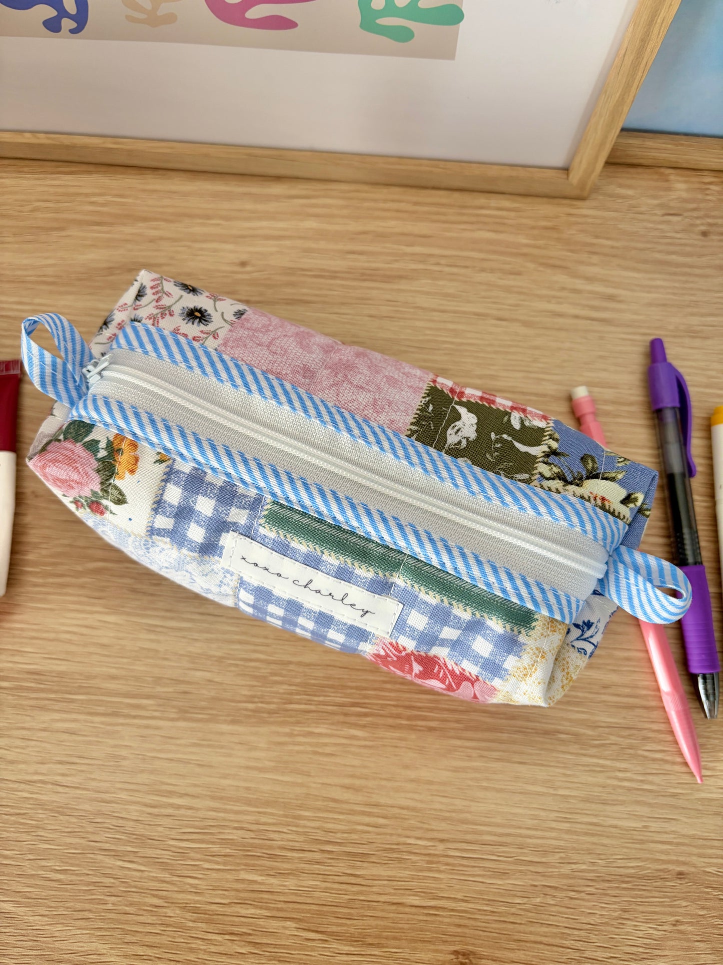 The Colorful Picnic Colorblock Bag - Blue/Green Gingham