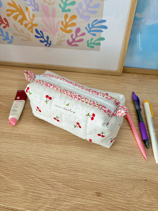 The Cherry Red Colorblock Bag - Pink Floral/Green Gingham