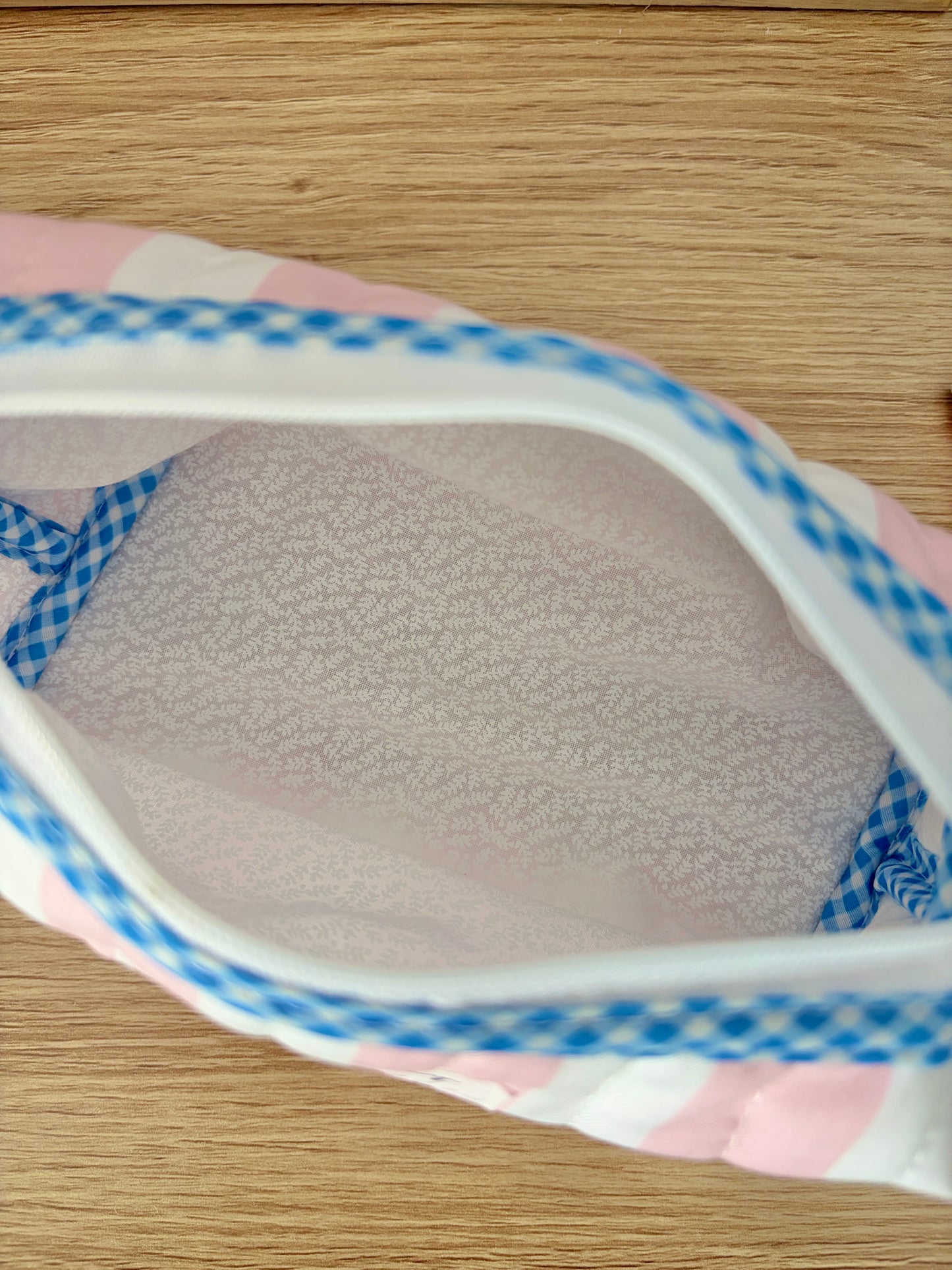 The Pink & White Stripe Colorblock Bag - Blue/White