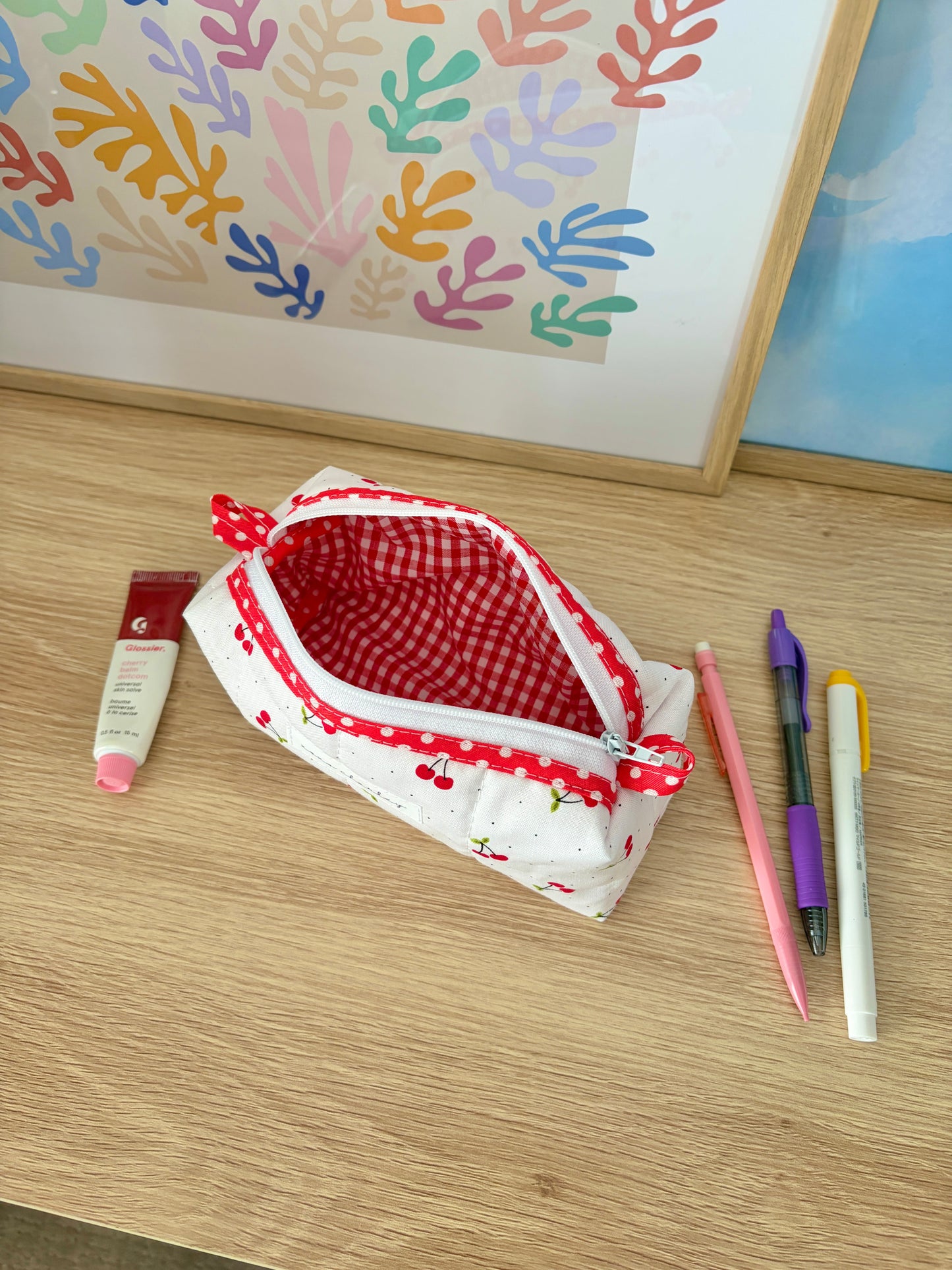 The Cherry Red Colorblock Bag - Red/Red Gingham
