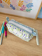 The Purple Floral Colorblock Bag - Blue Floral/Purple Gingham