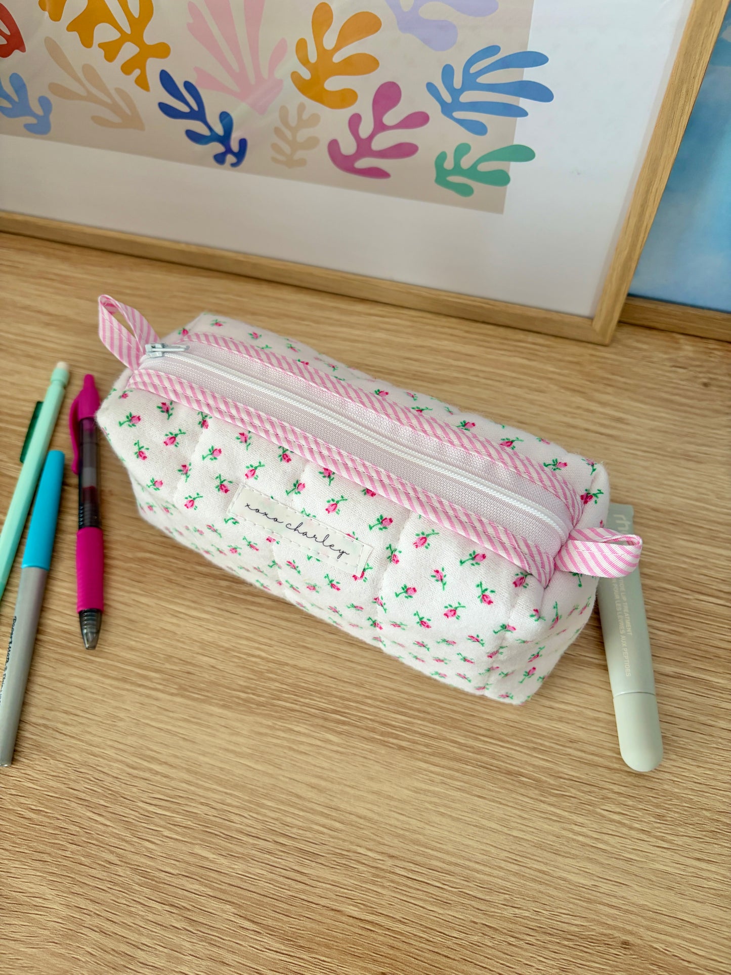 The Mini Roses Colorblock Bag - Pink/Pink Gingham
