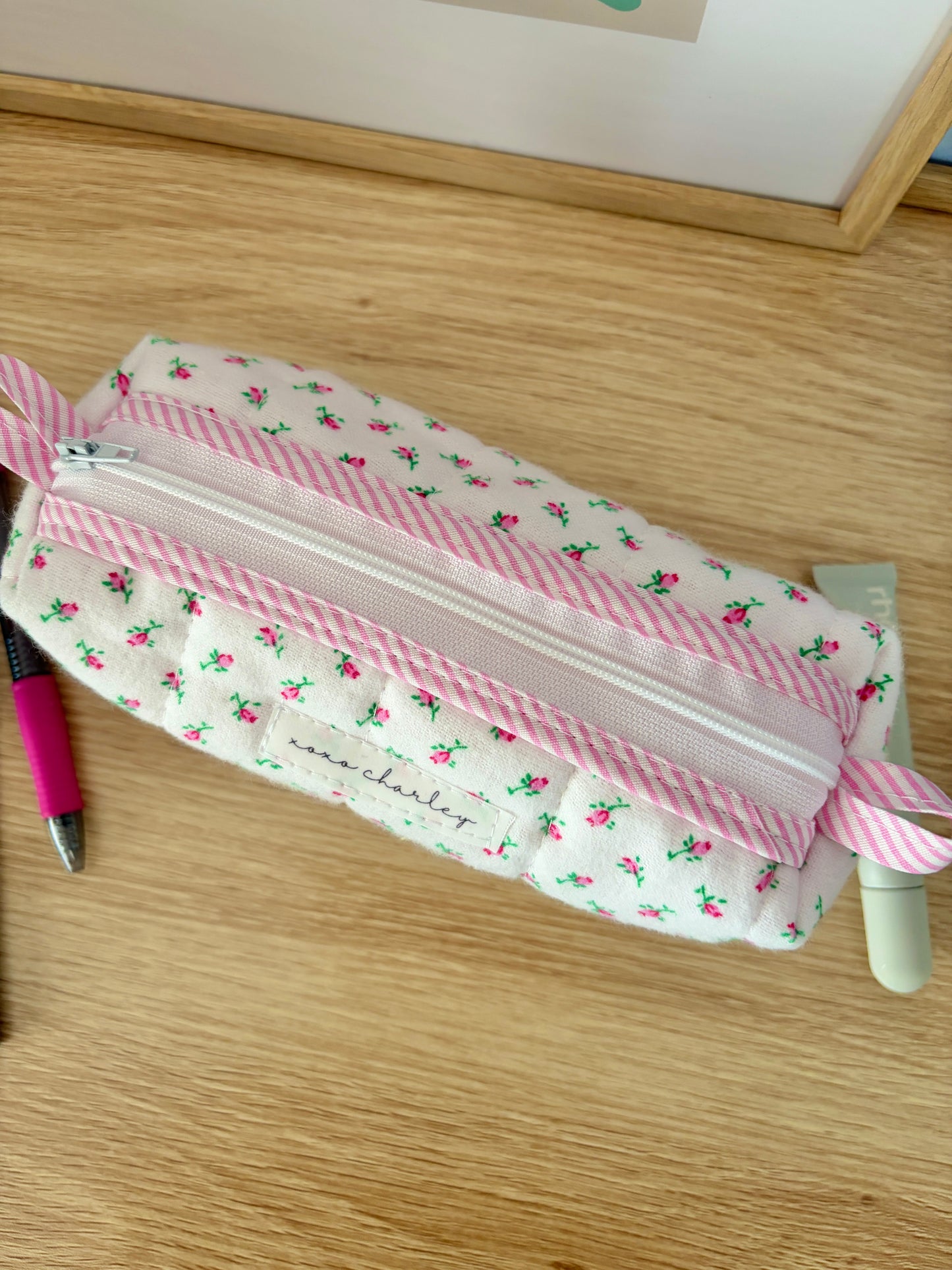 The Mini Roses Colorblock Bag - Pink/Pink Gingham