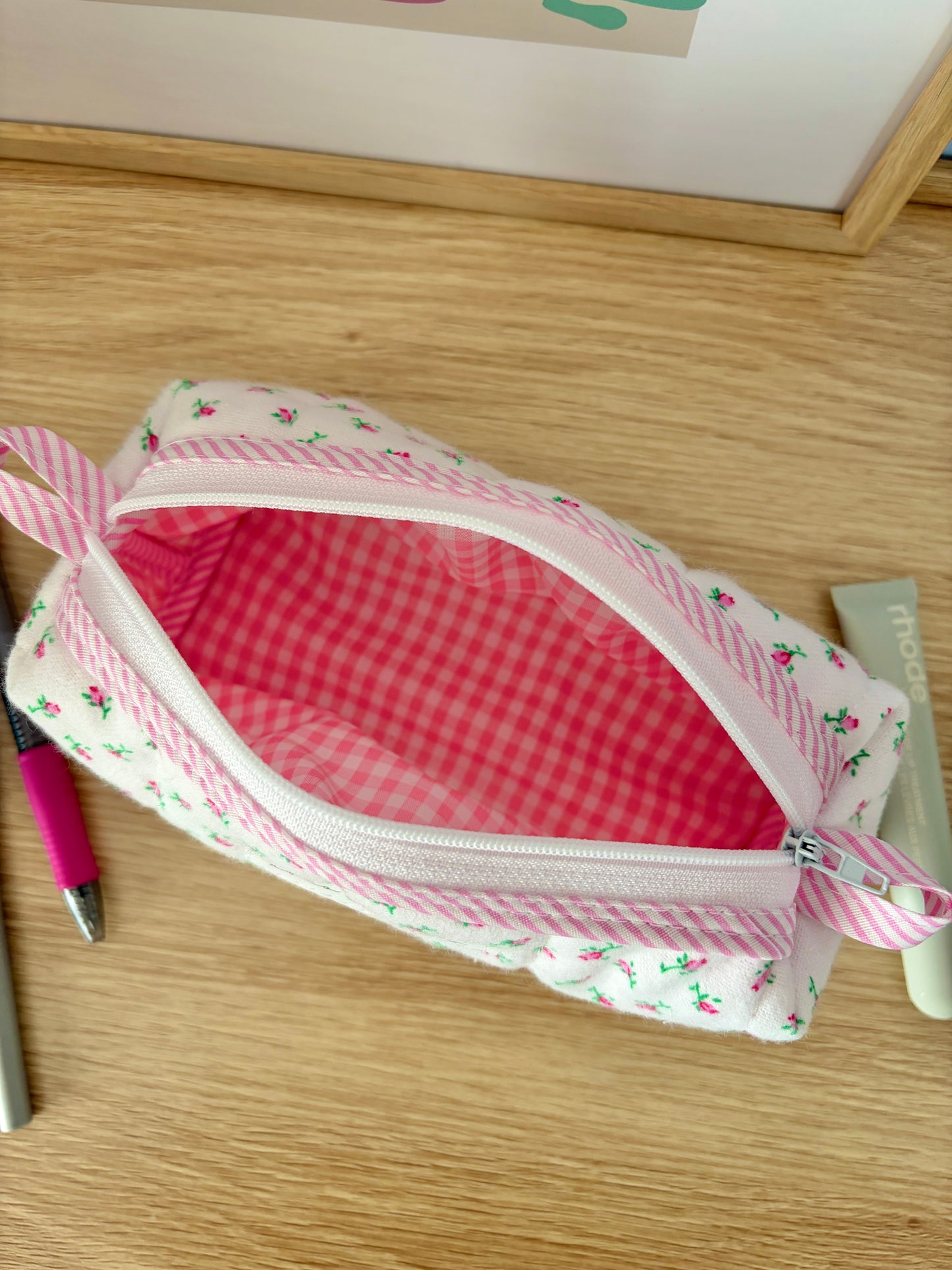 The Mini Roses Colorblock Bag - Pink/Pink Gingham