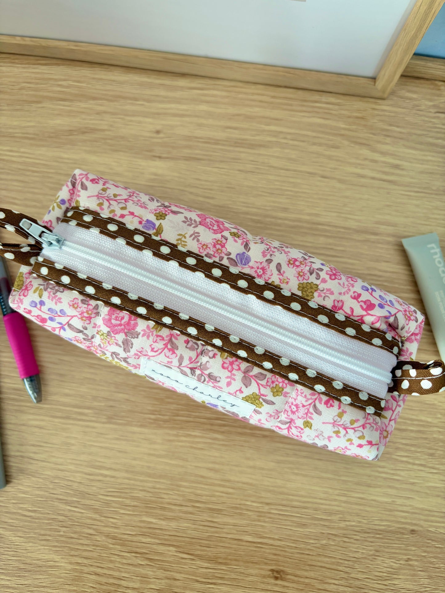 The Ditsy Picnic Pink Colorblock Bag - Brown/Pink Gingham