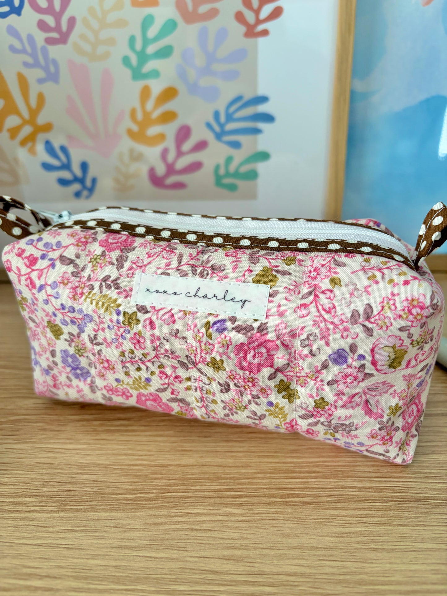 The Ditsy Picnic Pink Colorblock Bag - Brown/Pink Gingham