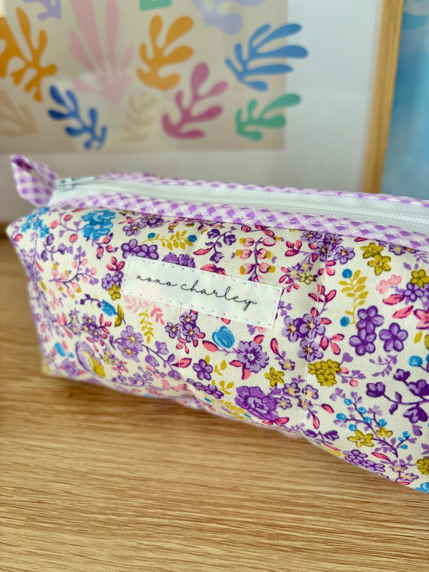The Ditsy Picnic Purple Colorblock Bag - Purple/White