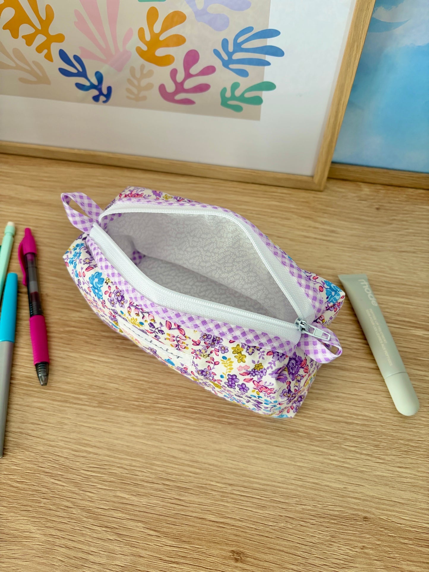 The Ditsy Picnic Purple Colorblock Bag - Purple/White