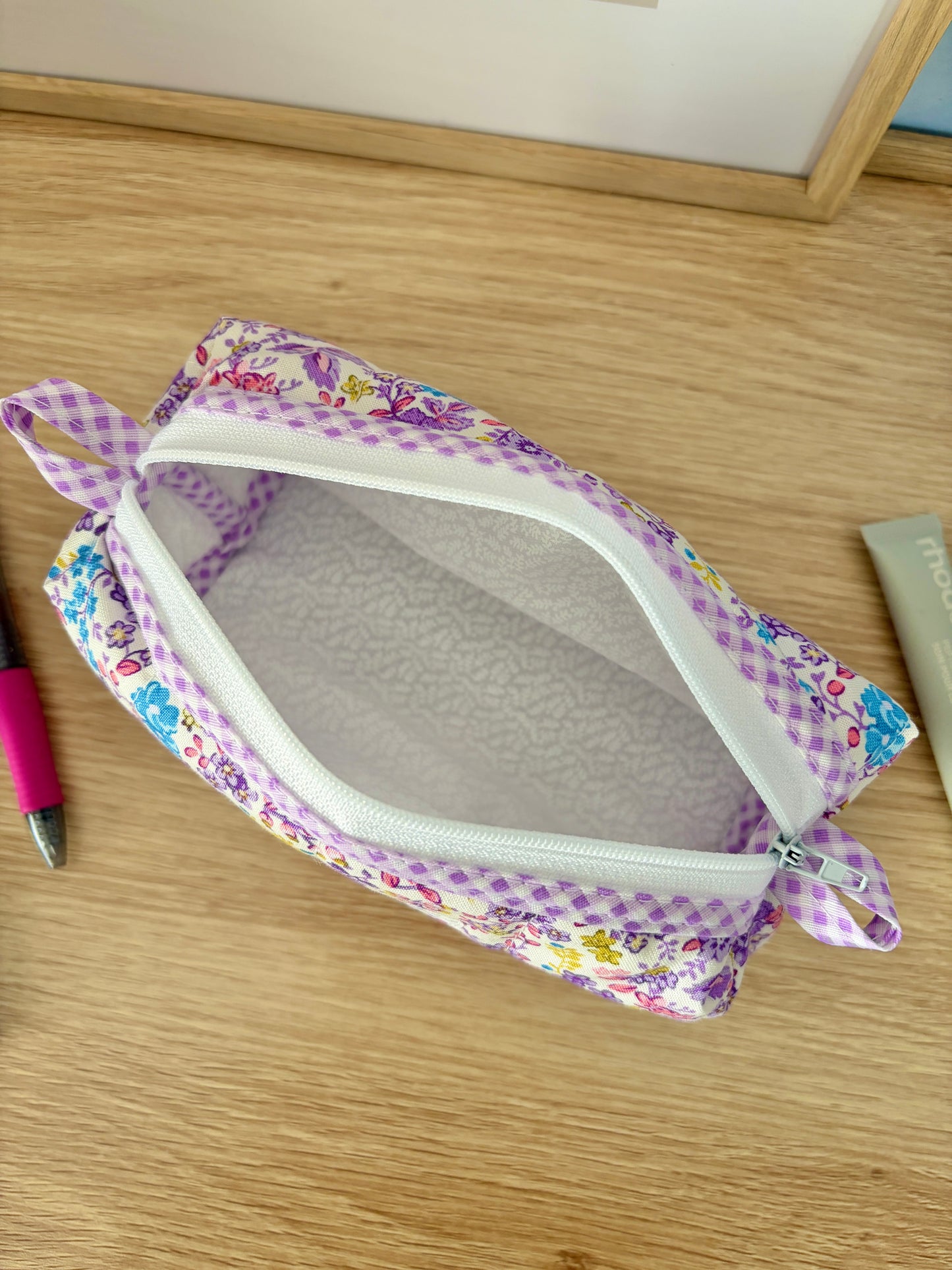 The Ditsy Picnic Purple Colorblock Bag - Purple/White