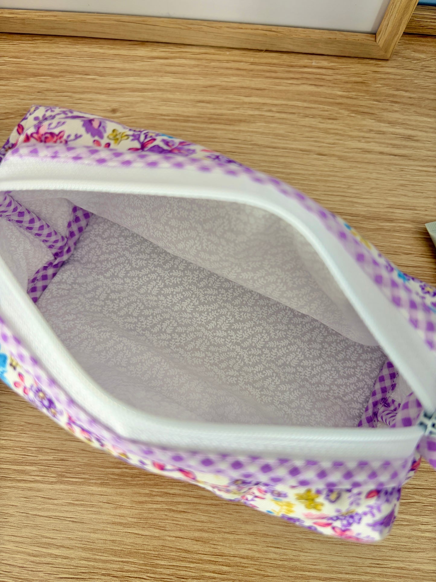 The Ditsy Picnic Purple Colorblock Bag - Purple/White