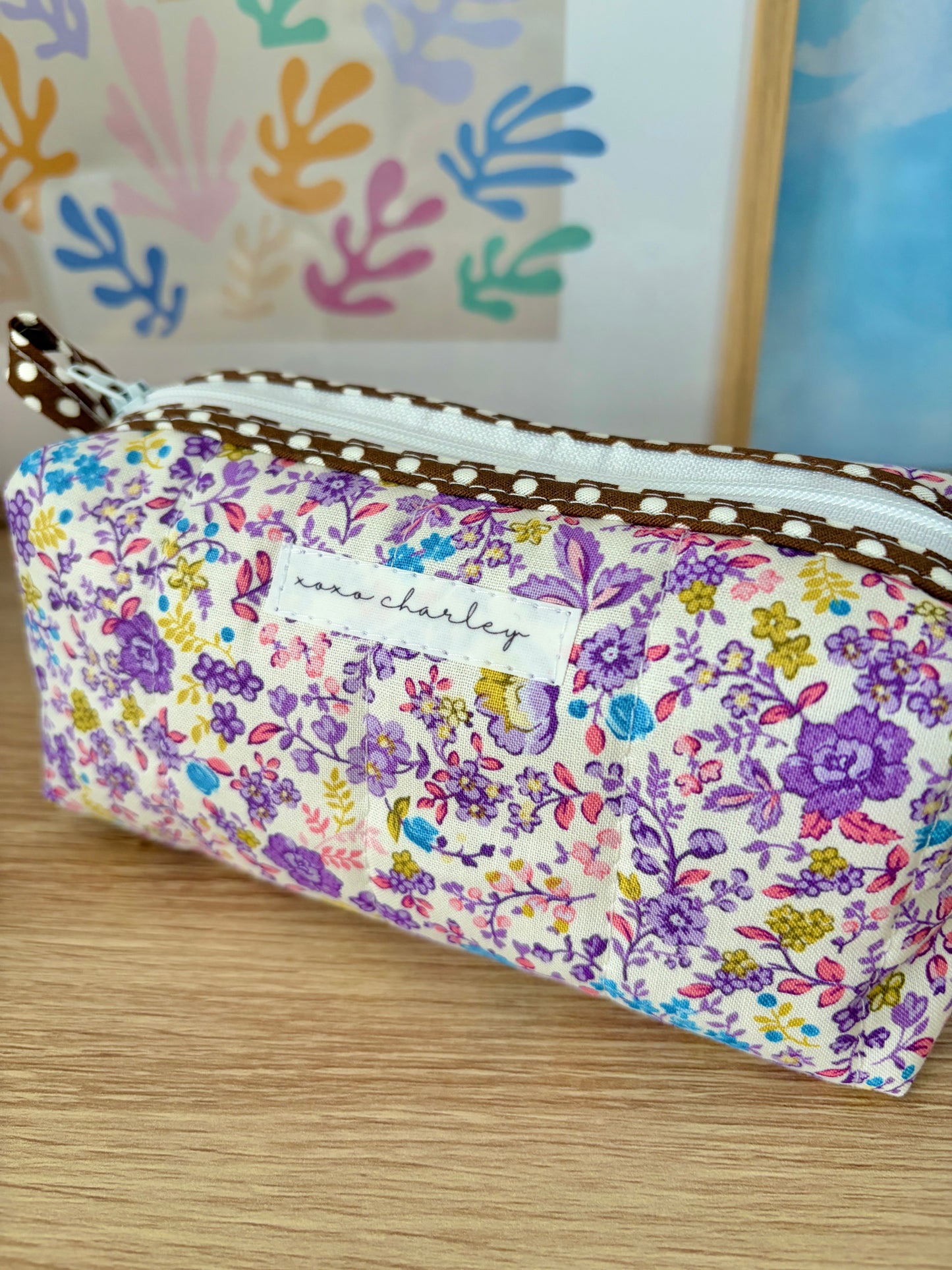 The Ditsy Picnic Purple Colorblock Bag - Purple/Ditsy Picnic