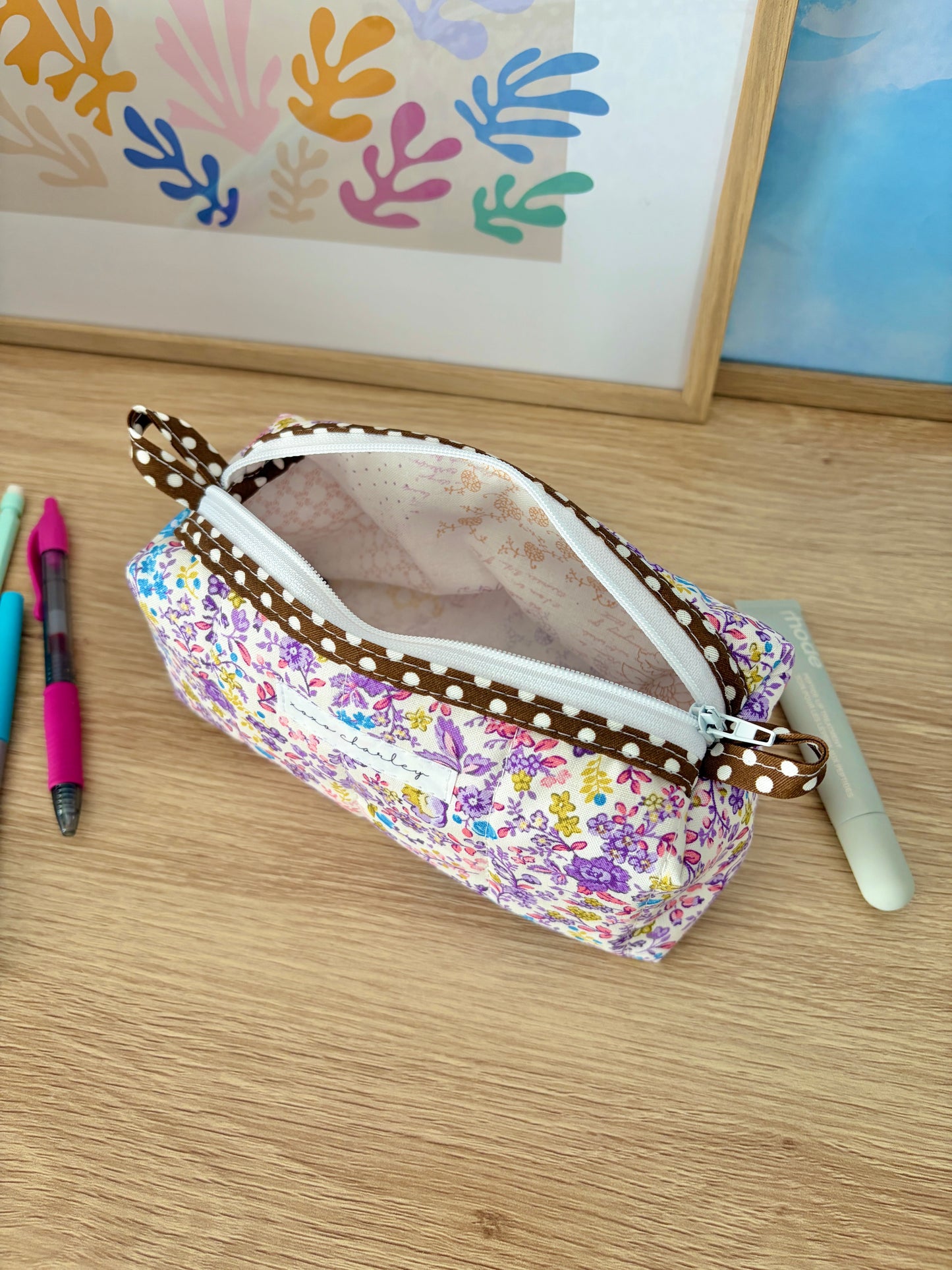 The Ditsy Picnic Purple Colorblock Bag - Purple/Ditsy Picnic