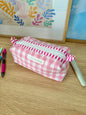 The Pink Gingham Colorblock Bag - Pink/White