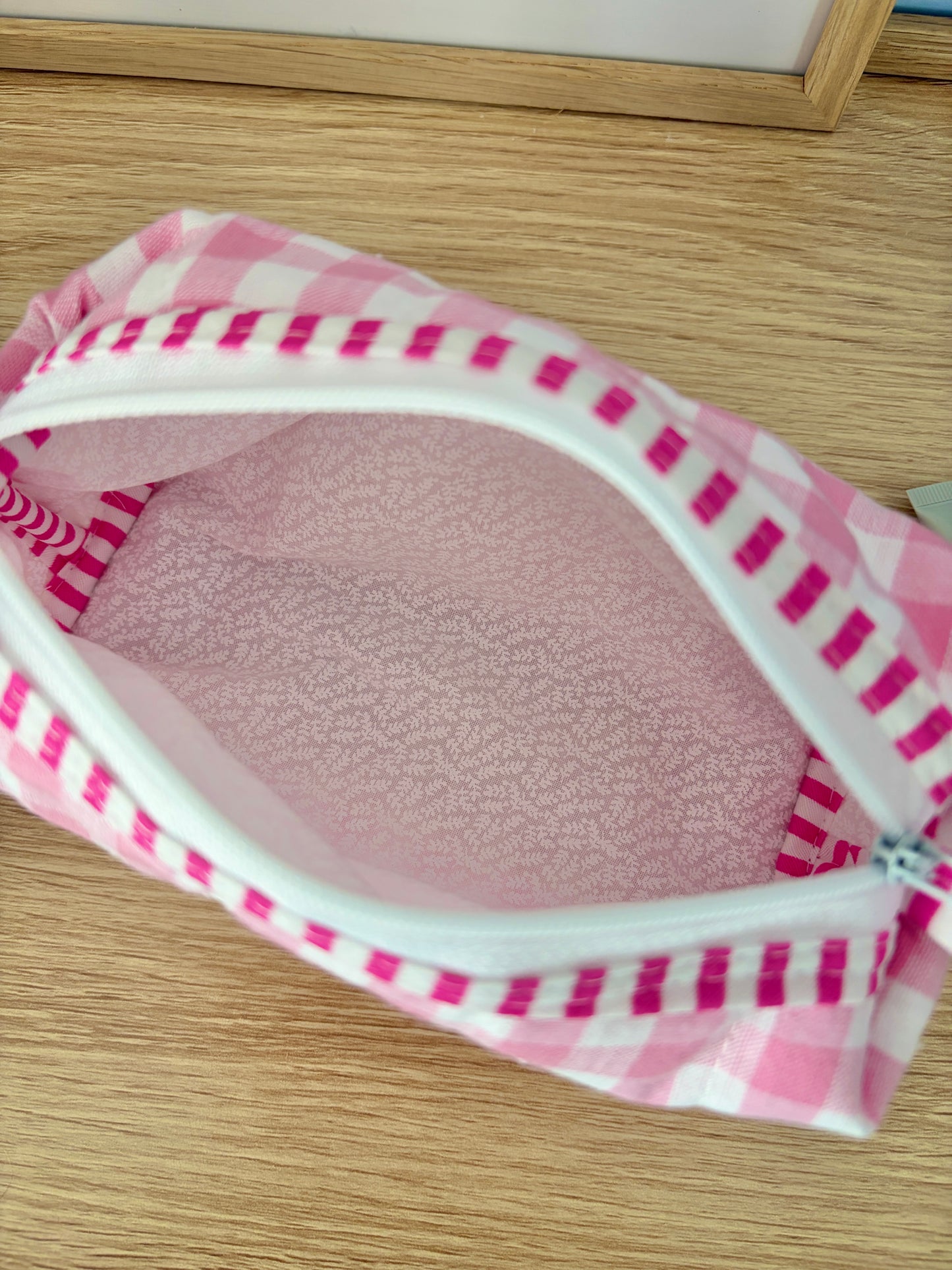 The Pink Gingham Colorblock Bag - Pink/White