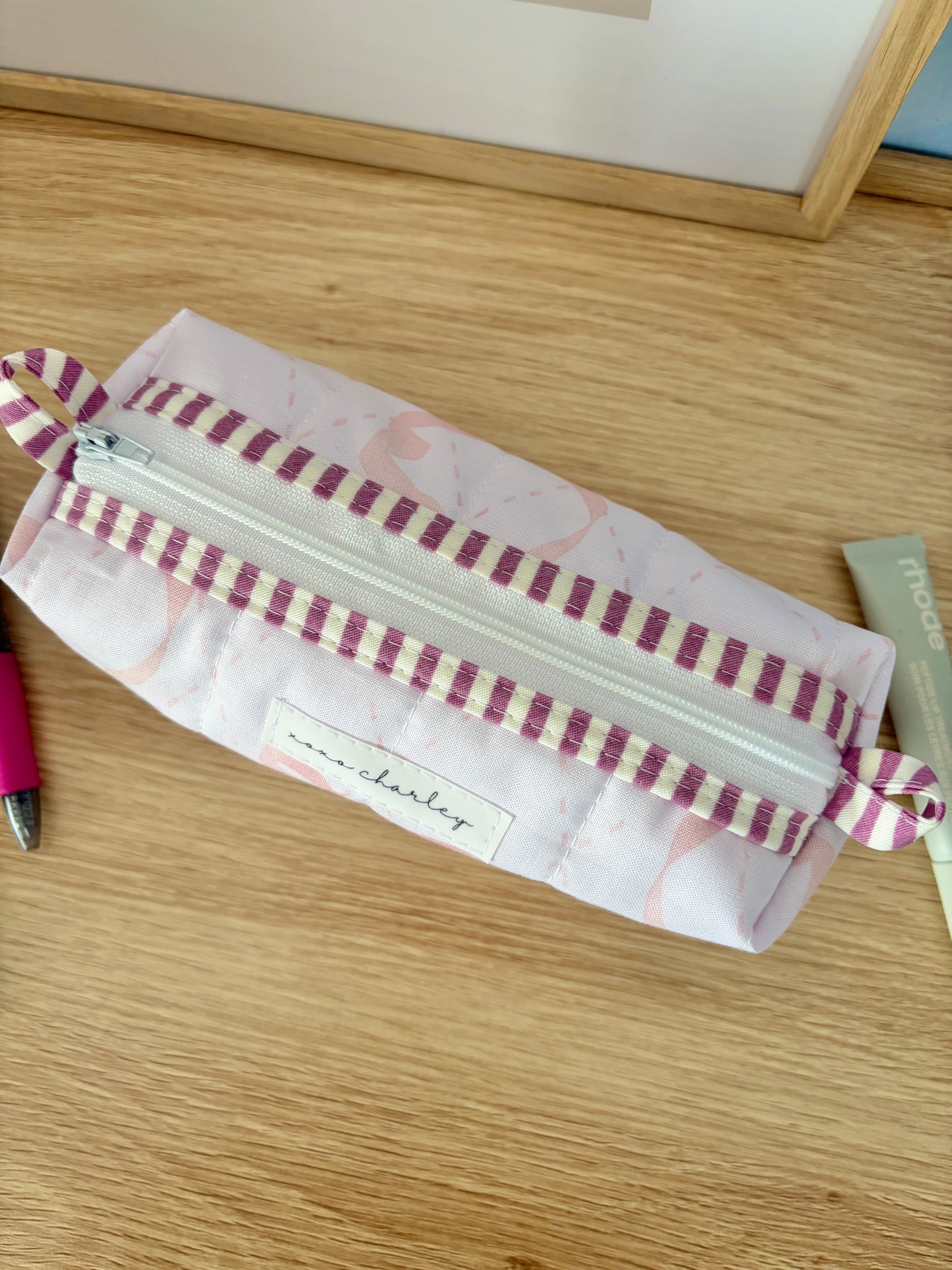 The Large Pink Bow Colorblock Bag - Purple/White