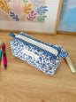The Royal Blue Floral Colorblock Bag - Blue/Green Gingham