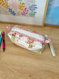 The Rosette Colorblock Bag - Pink Floral/White