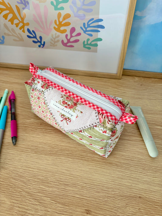 The Rosette Colorblock Bag - Red/Red Gingham