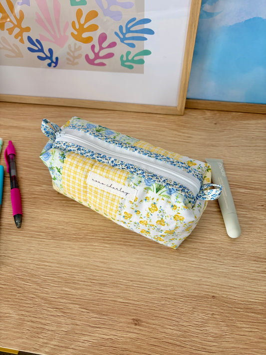 The Green Patchwork Colorblock Bag - Blue Floral/Green Gingham