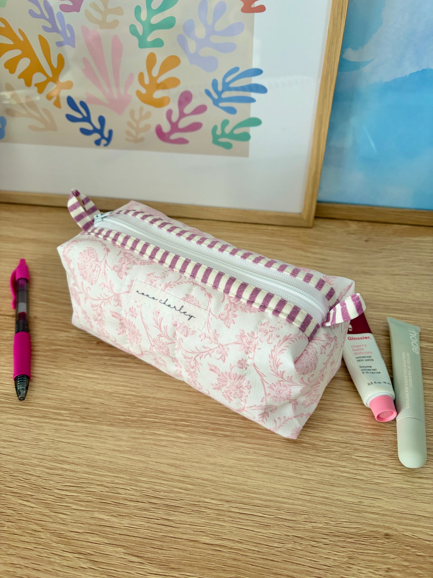 The Vintage Pink Colorblock Bag - Purple/White