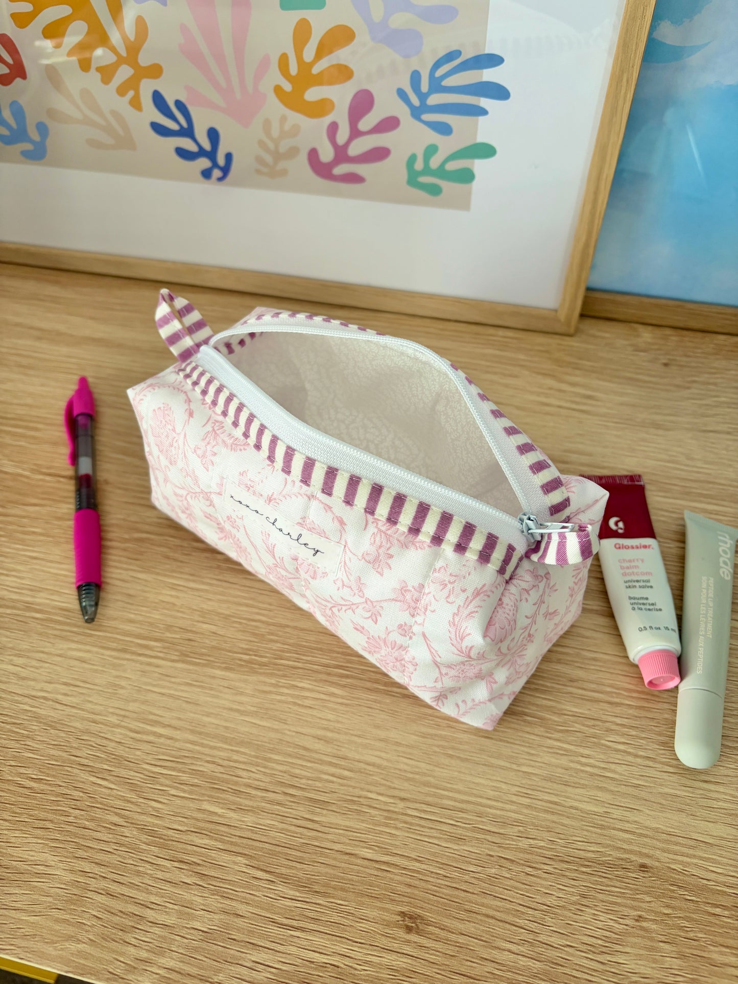 The Vintage Pink Colorblock Bag - Purple/White