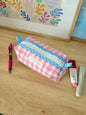 The Pink Gingham Colorblock Bag - Blue/White