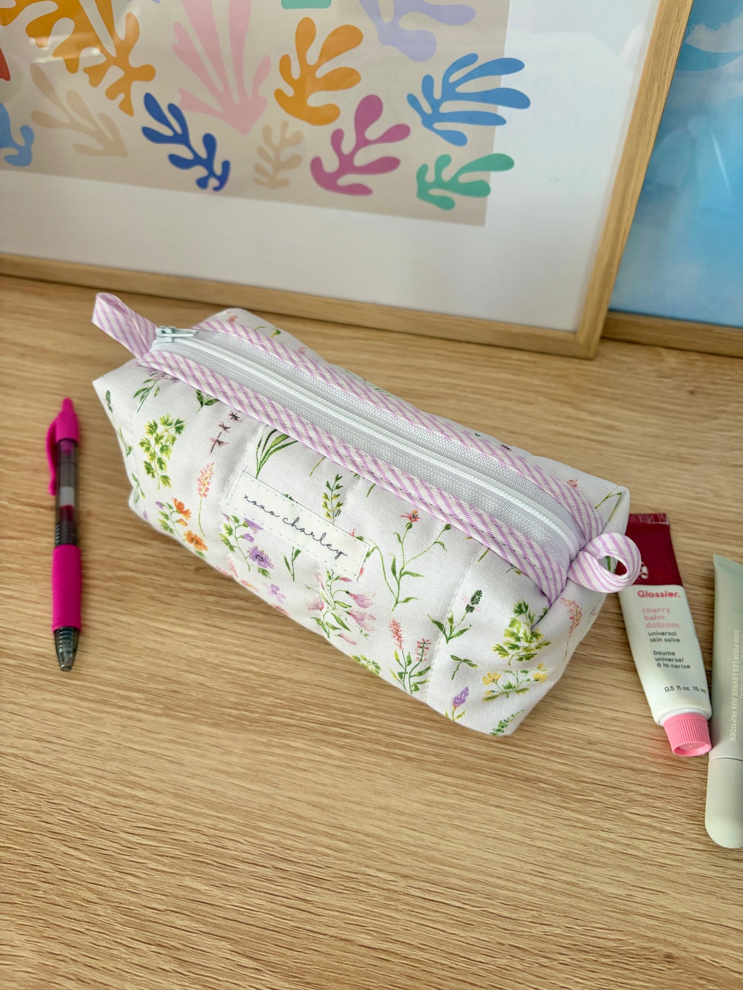 The Purple Wildflower Colorblock Bag - Purple/Purple Gingham