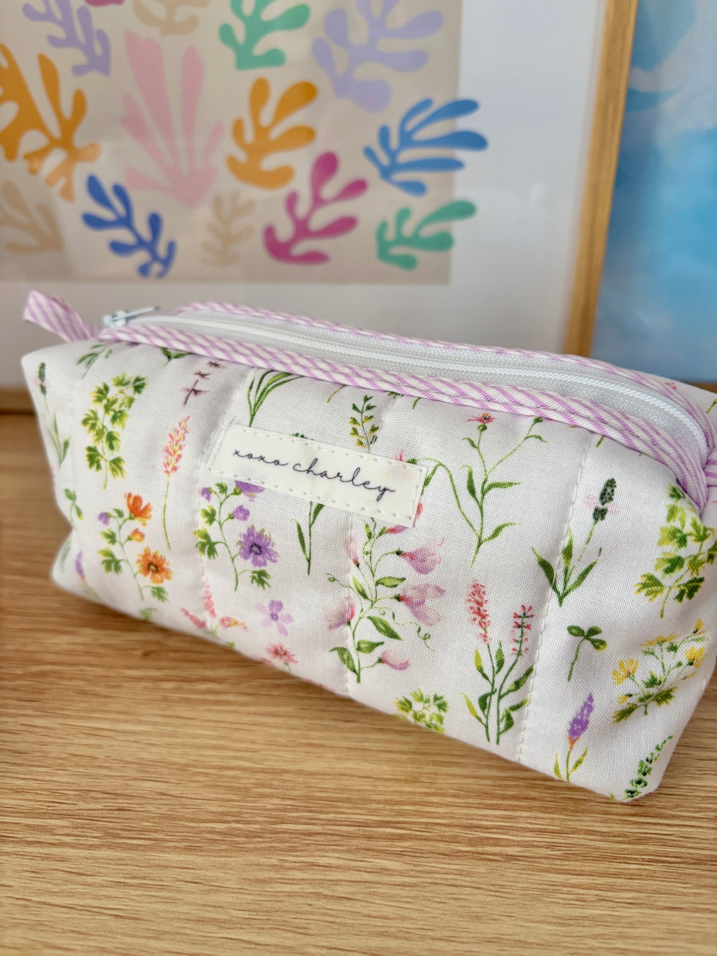 The Purple Wildflower Colorblock Bag - Purple/Purple Gingham