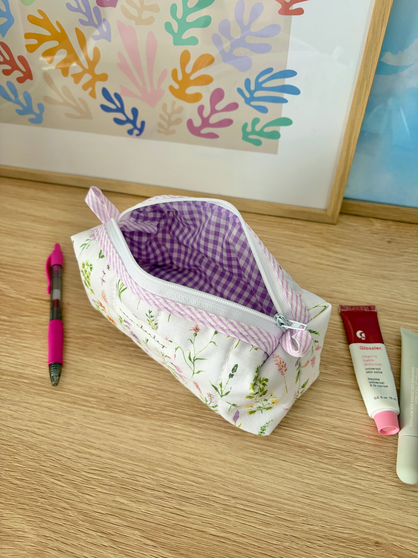 The Purple Wildflower Colorblock Bag - Purple/Purple Gingham