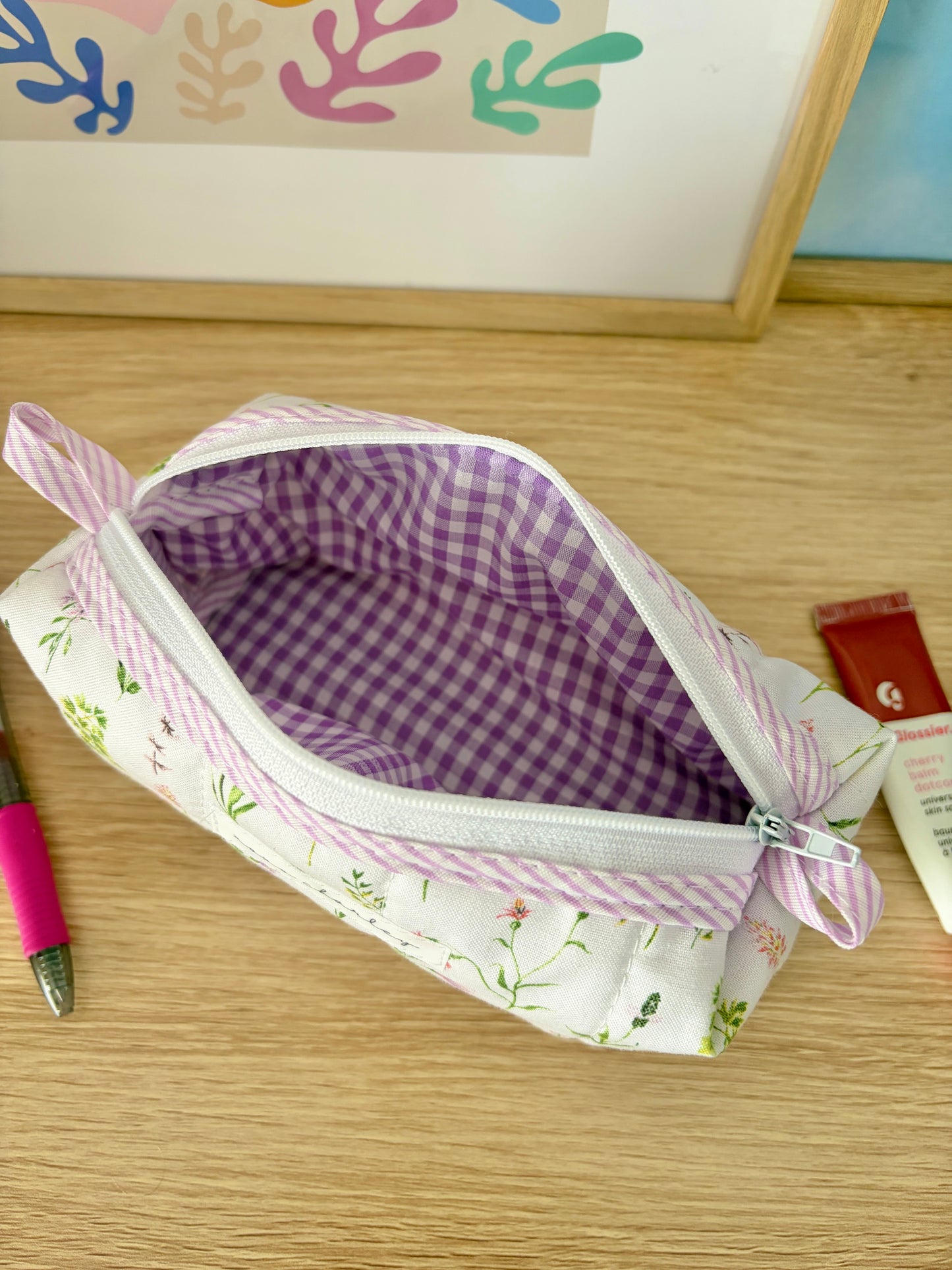 The Purple Wildflower Colorblock Bag - Purple/Purple Gingham