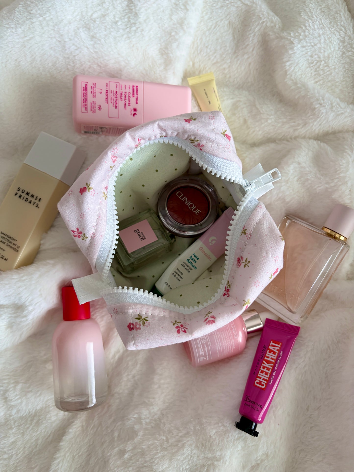 Strawberry Matcha Mini Makeup Bag *limited-edition*