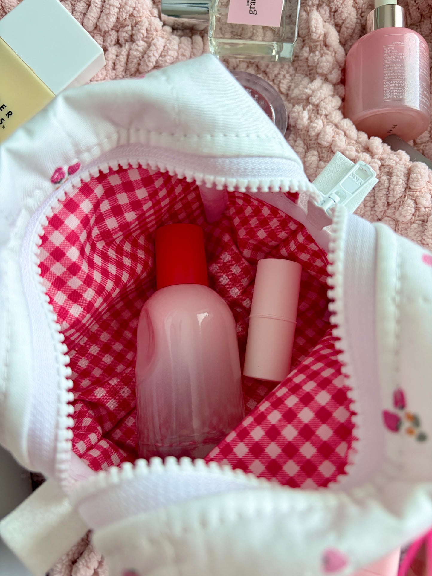 Berry Sweet Mini Makeup Bag with Pink Bow *limited-edition*