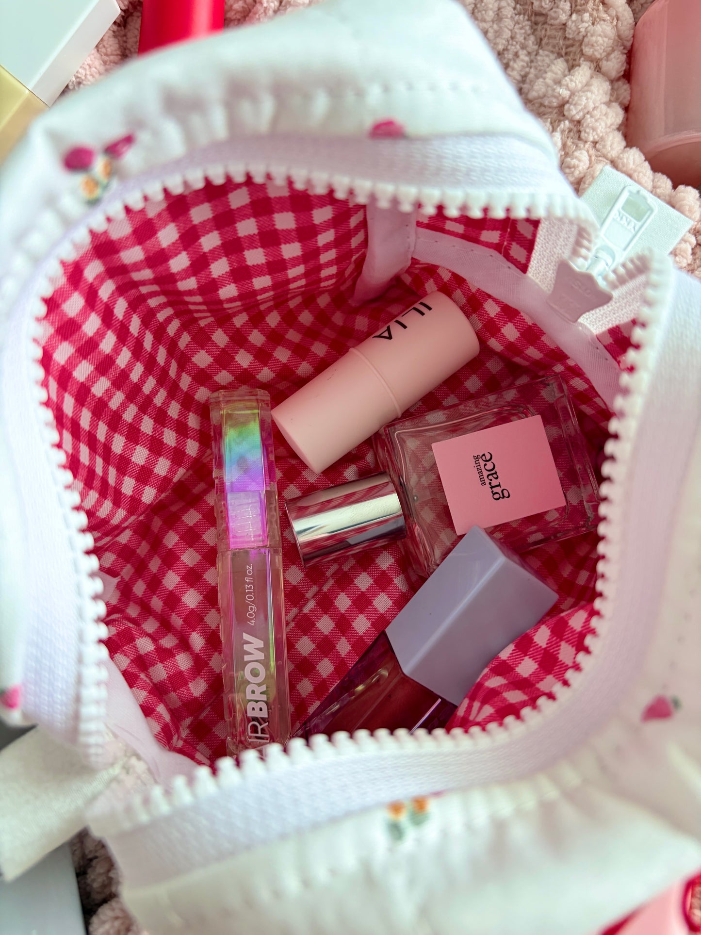 Berry Sweet Mini Makeup Bag with Red Bow *limited-edition*