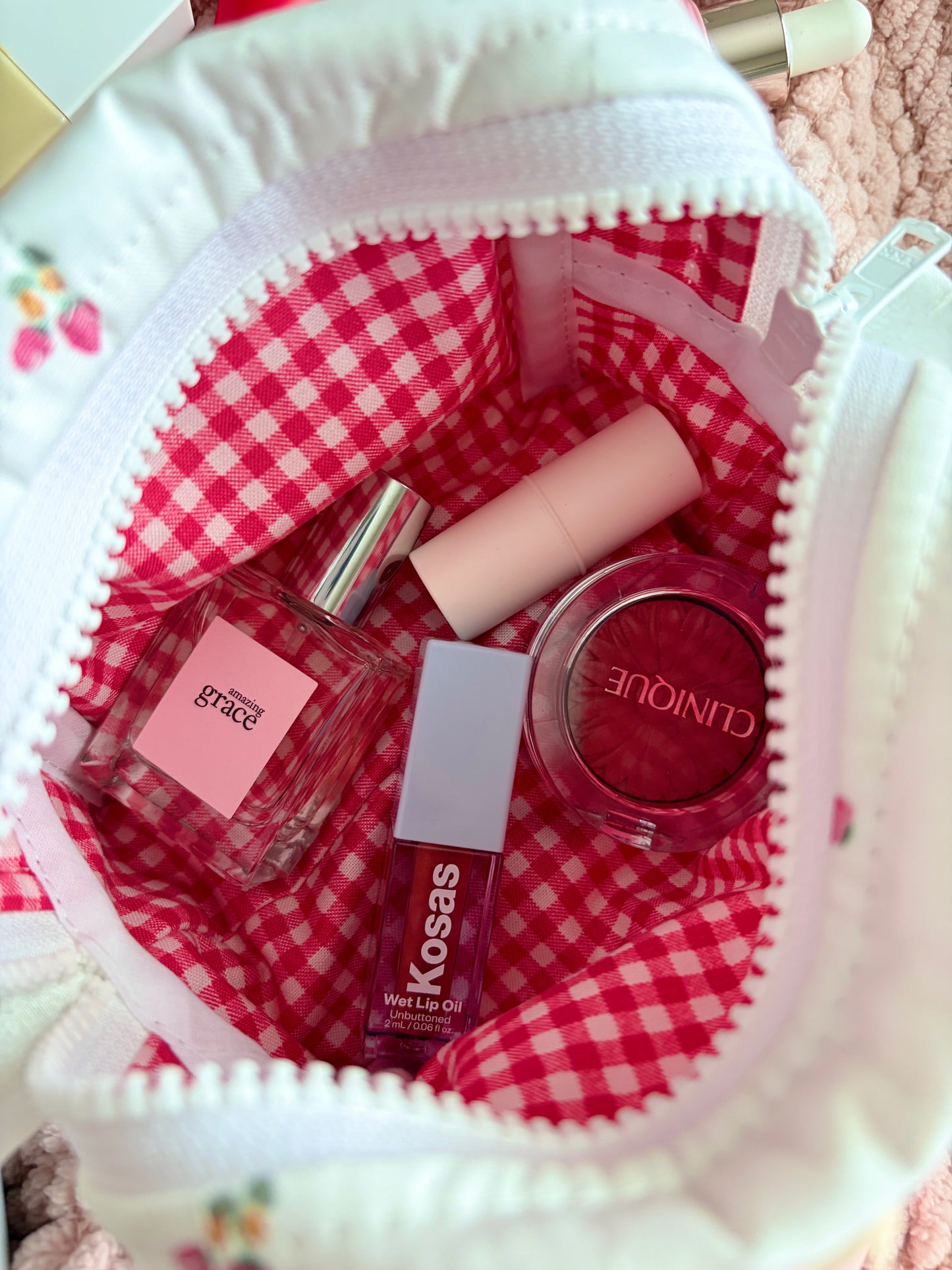 Berry Sweet Mini Makeup Bag with Ivory Bow *limited-edition*