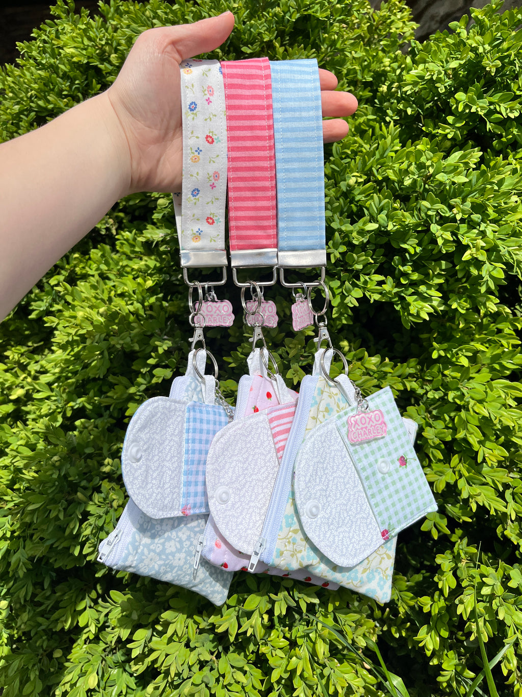 Peony Keychain Wristlet