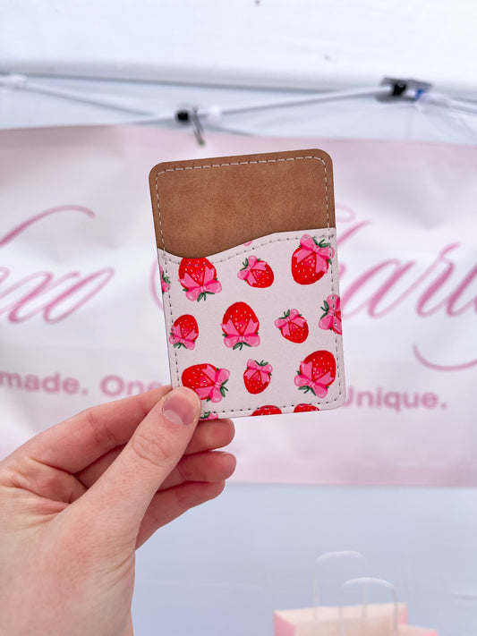 Pink Strawberry Phone Wallet