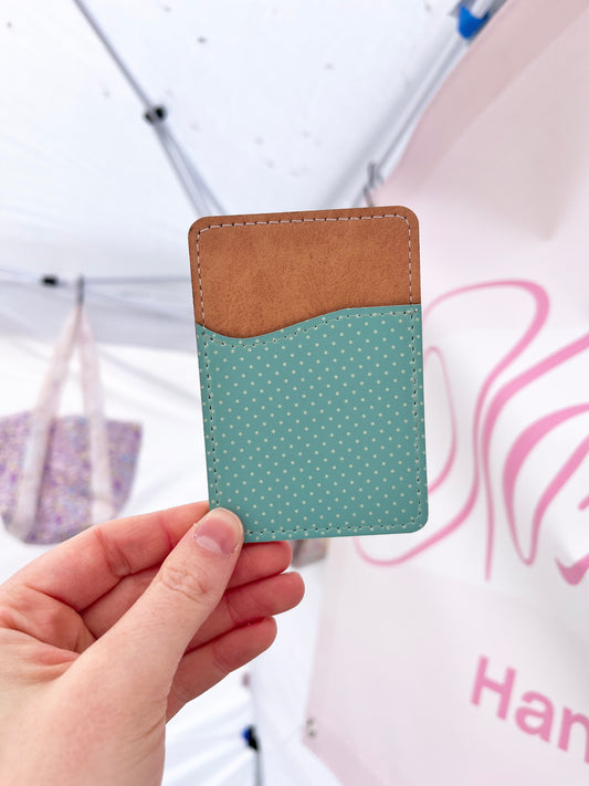 White Dots on Green Phone Wallet