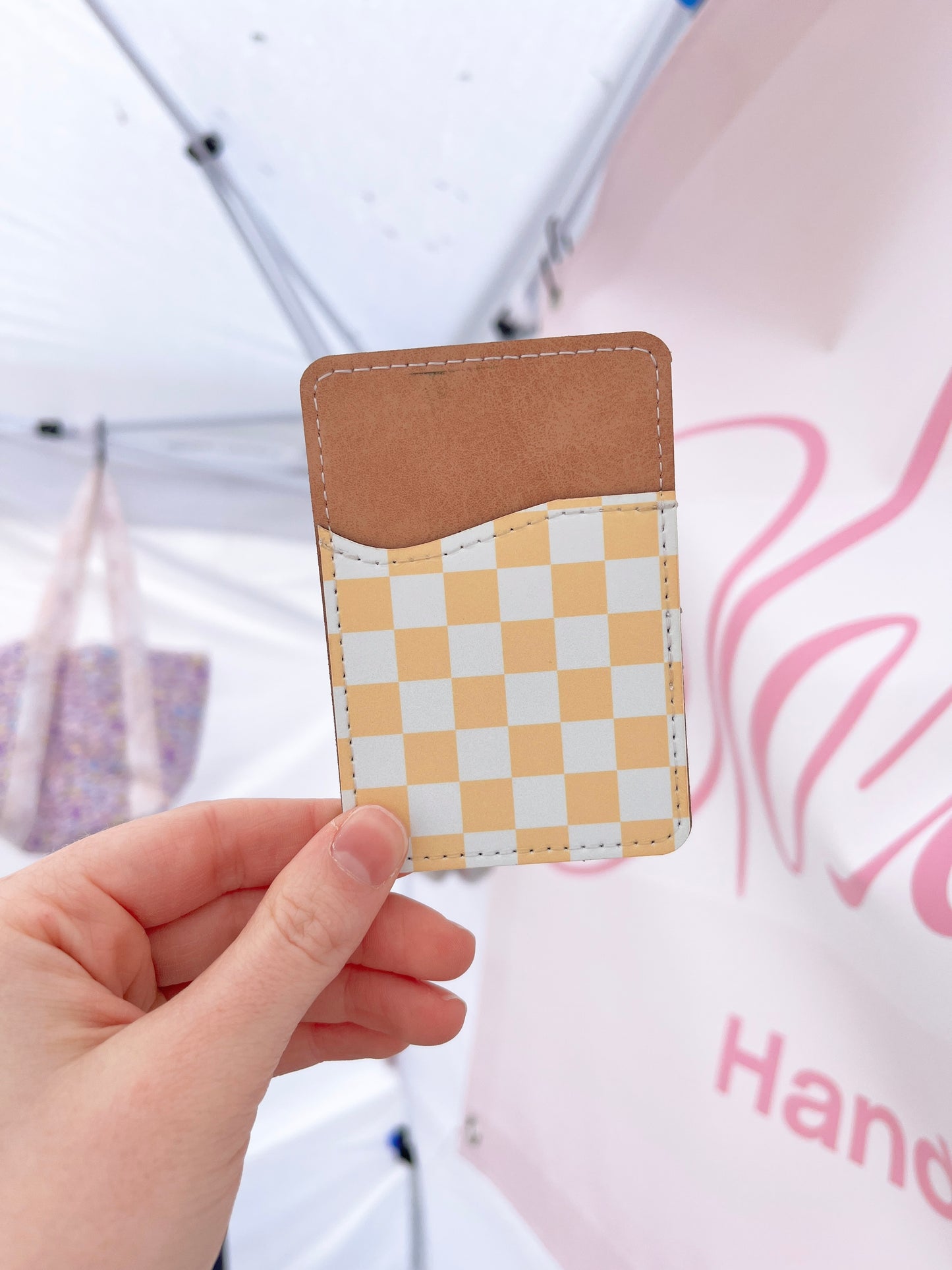 Yellow Checkered Phone Wallet