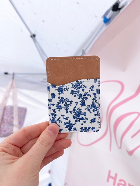 Blue Floral Phone Wallet