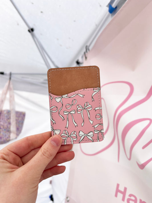 White Bows on Pink Phone Wallet
