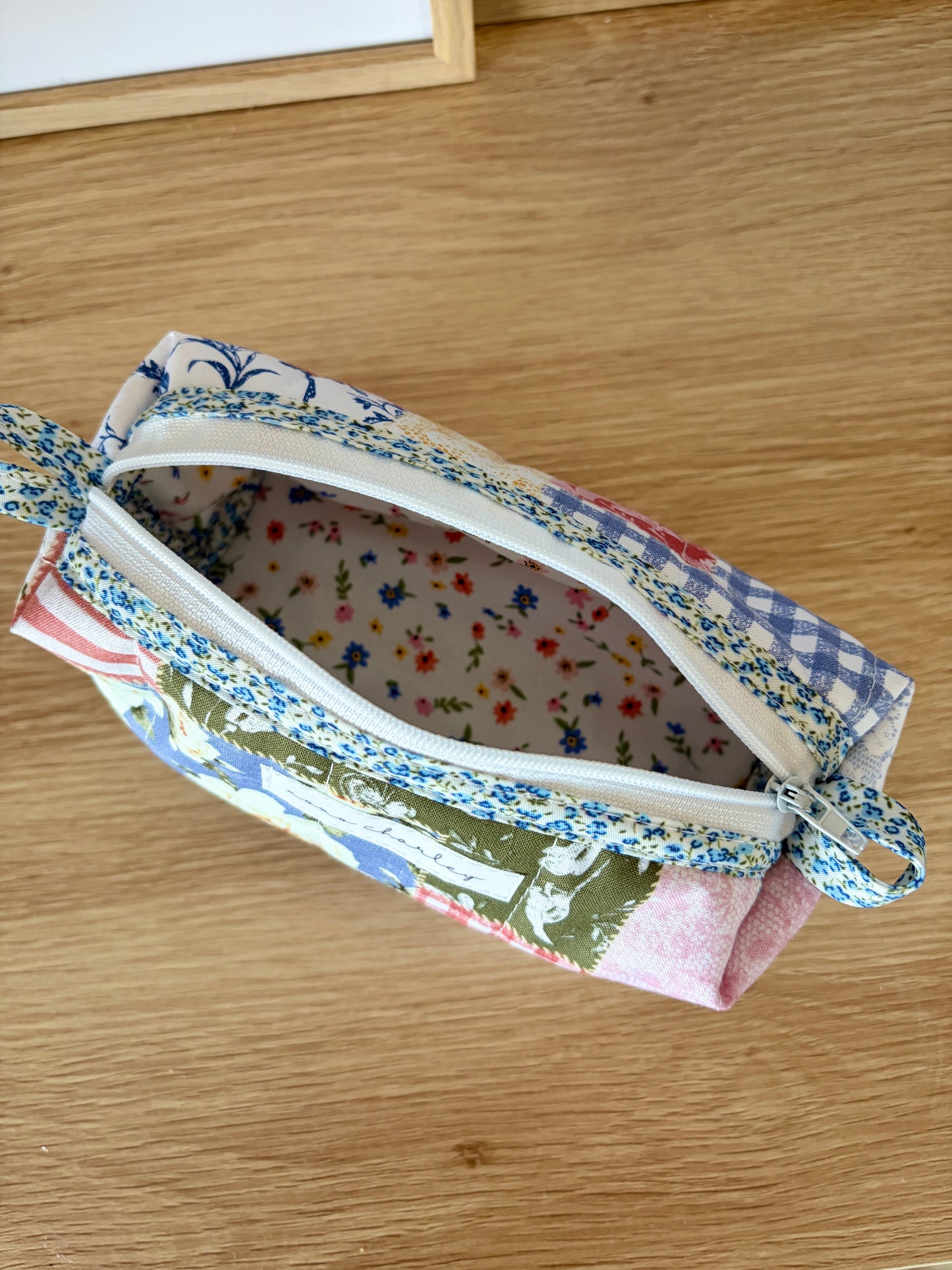 The Colorful Picnic Colorblock Bag - Blue Floral/Mini Flowers