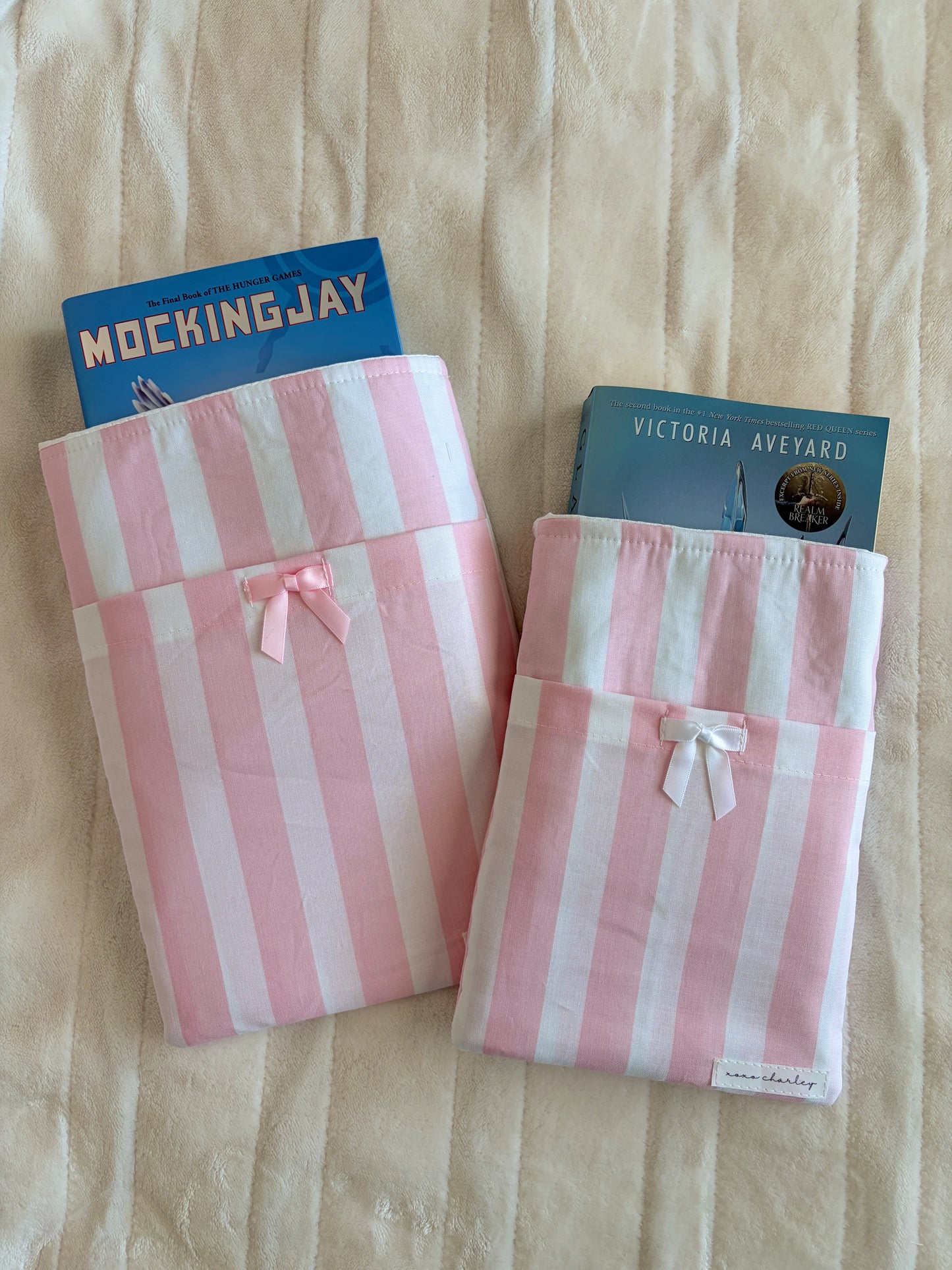 Pink & White Stripe E-Reader/Book Sleeve